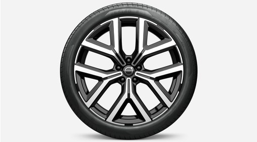 Ruedas completas, 22" 5 radios en Y Glossy Black Diamond Cut, forjadas - 1351 